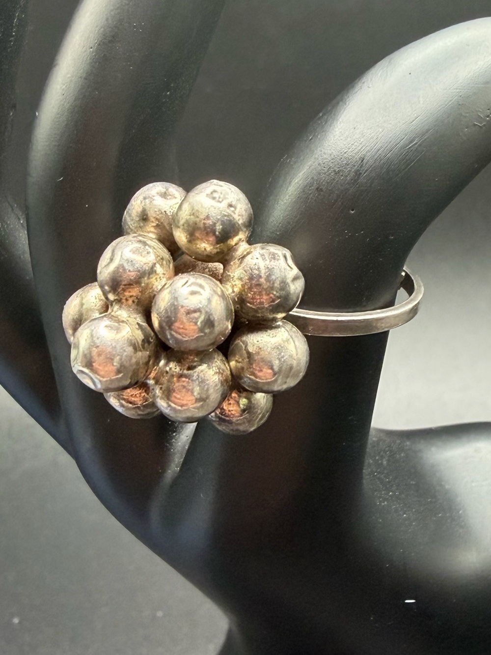 Very pretty 925 Sterling Silver Ring #S66 Taxco adjustable size 6.5